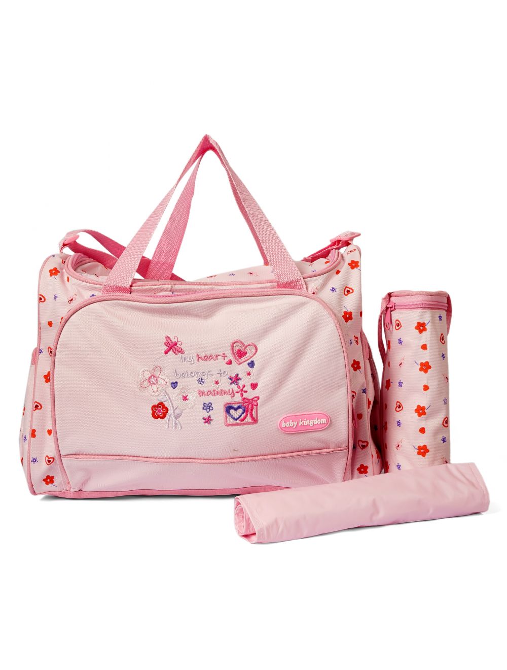 Little Sparks Pack of 3 Baby Diaper Bag Flower Pink